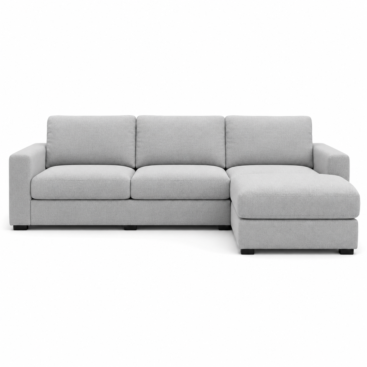 Modulares Ecksofa Hellgrau mit Ottomane
