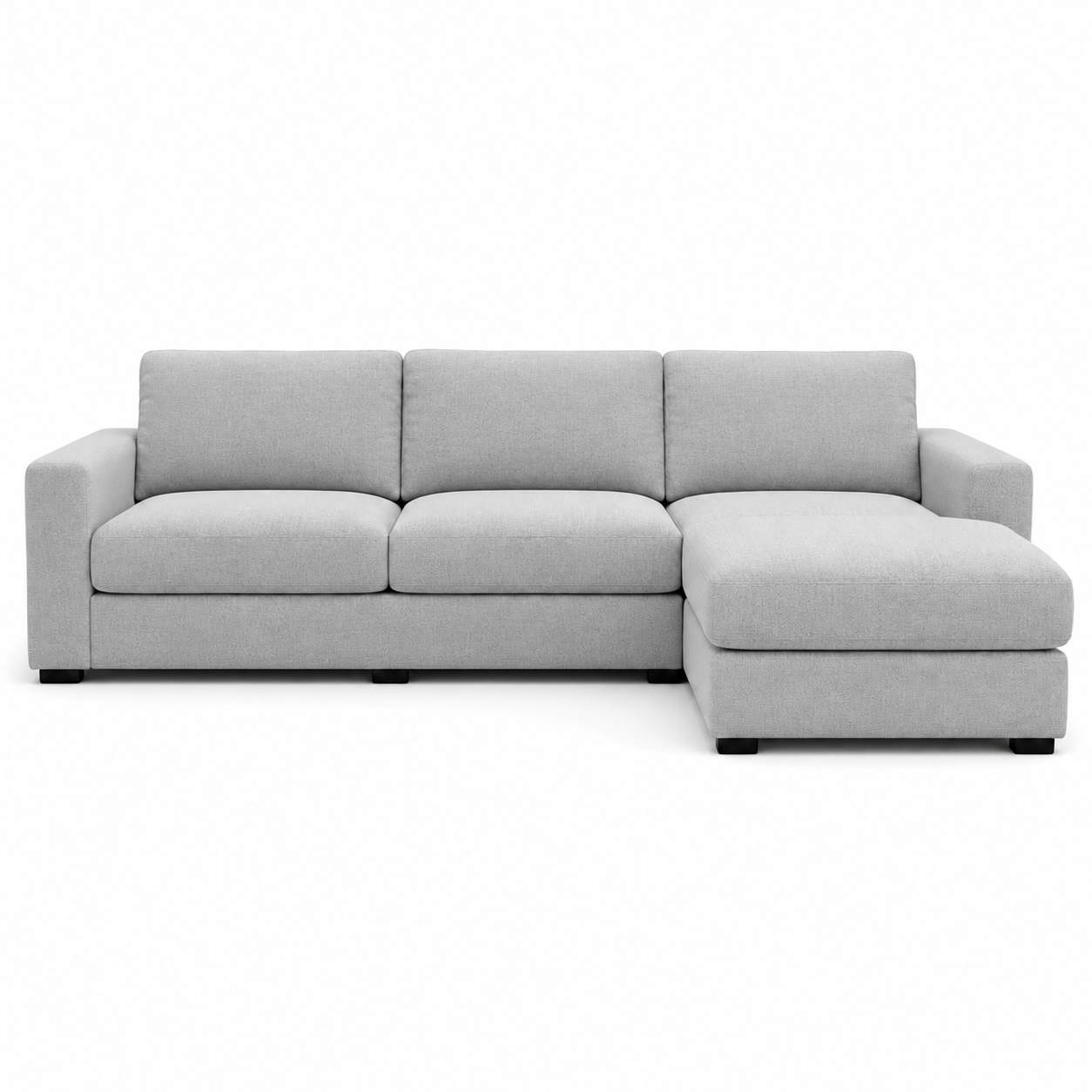 Modulares Ecksofa Hellgrau mit Ottomane