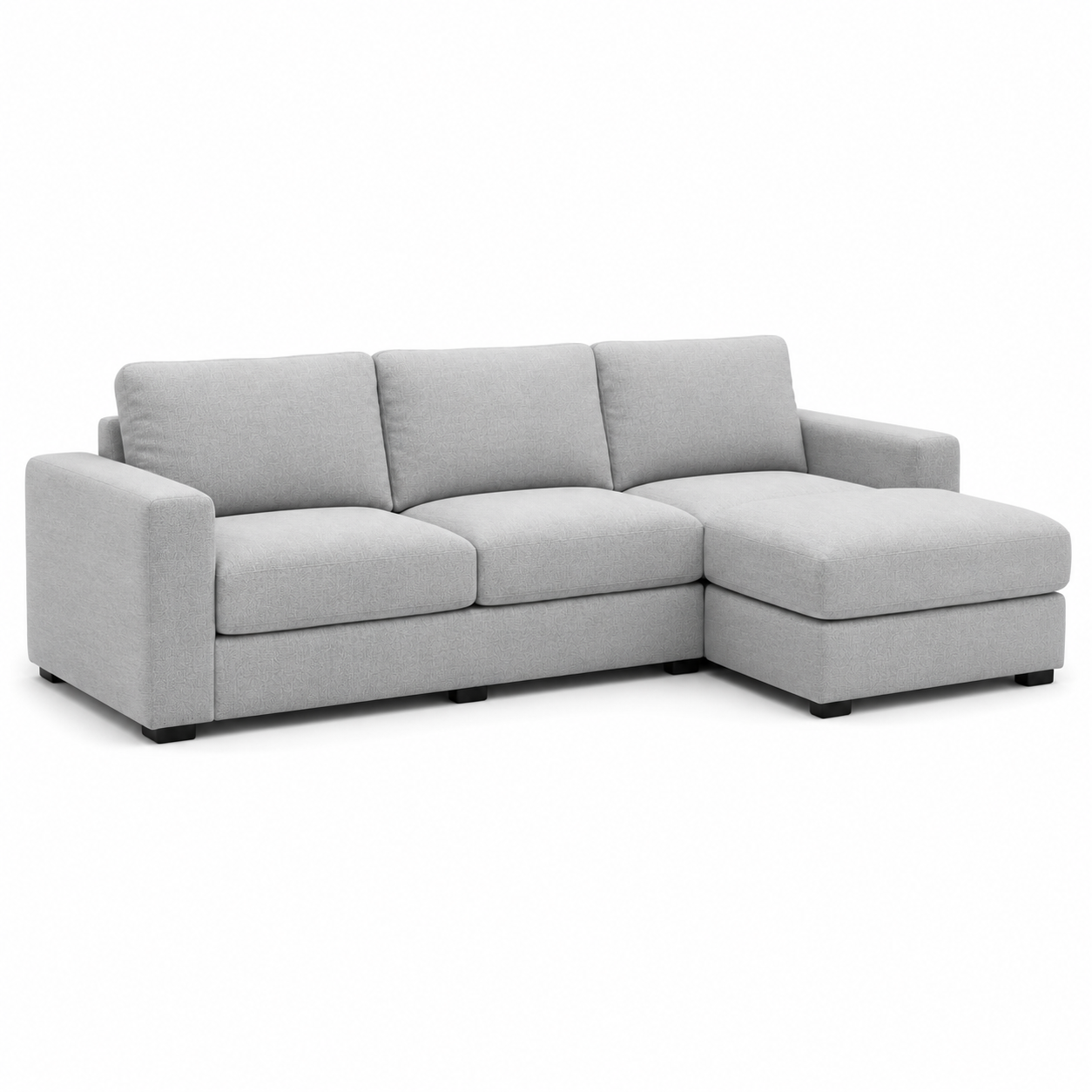 Modulares Ecksofa Hellgrau mit Ottomane