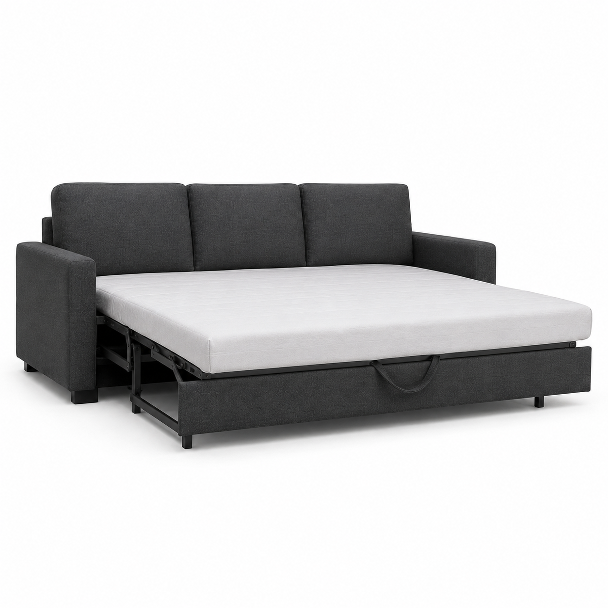 Schlafsofa Dunkelgrau 200 cm mit Bettfunktion-SelviaWood