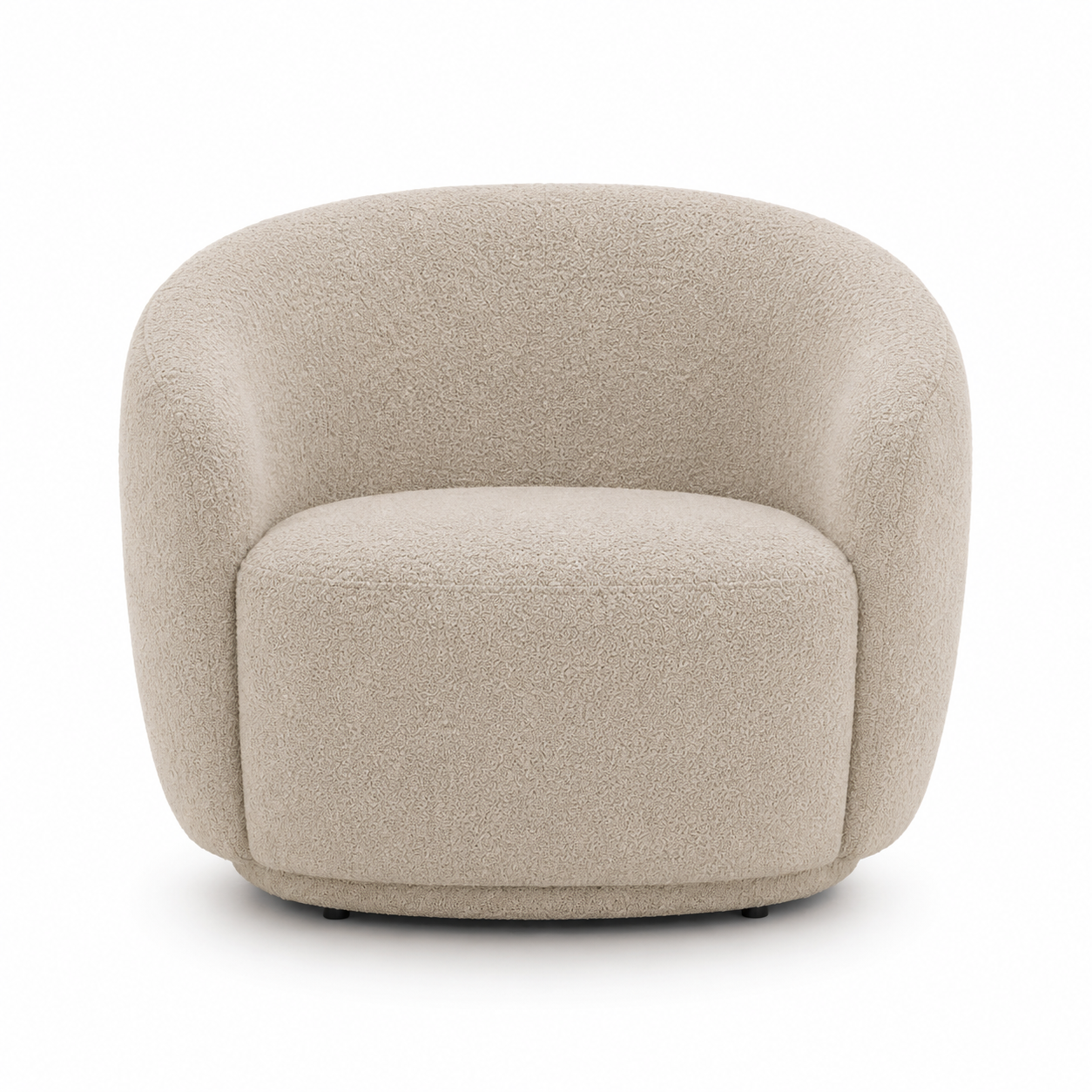 Bouclé Sessel 78 cm mit rundem Rücken