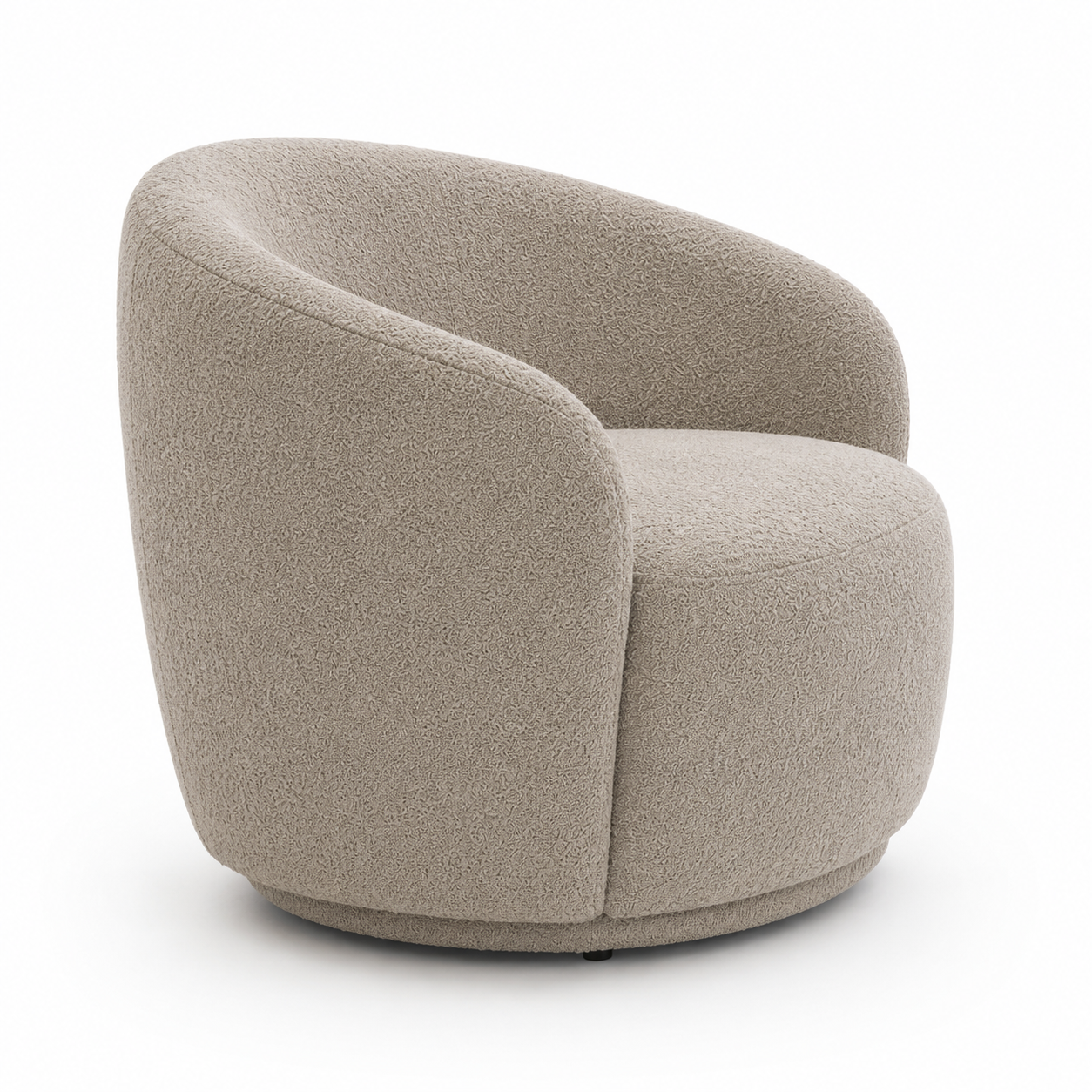 Bouclé Sessel 78 cm mit rundem Rücken-SelviaWood