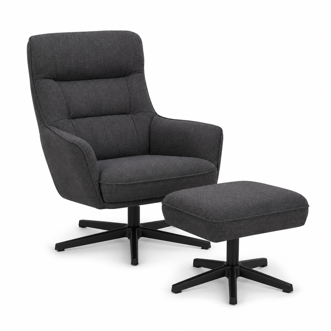 Relaxsessel Anthrazit mit Hocker
