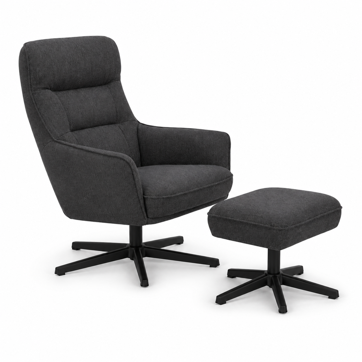 Relaxsessel Anthrazit mit Hocker
