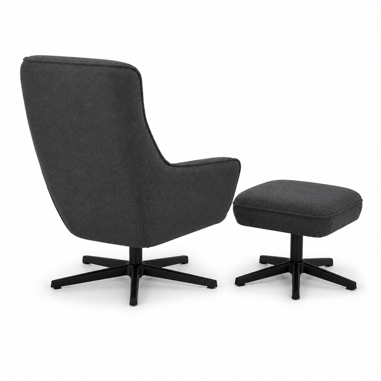 Relaxsessel Anthrazit mit Hocker