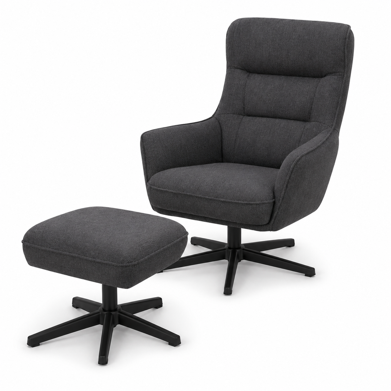 Relaxsessel Anthrazit mit Hocker
