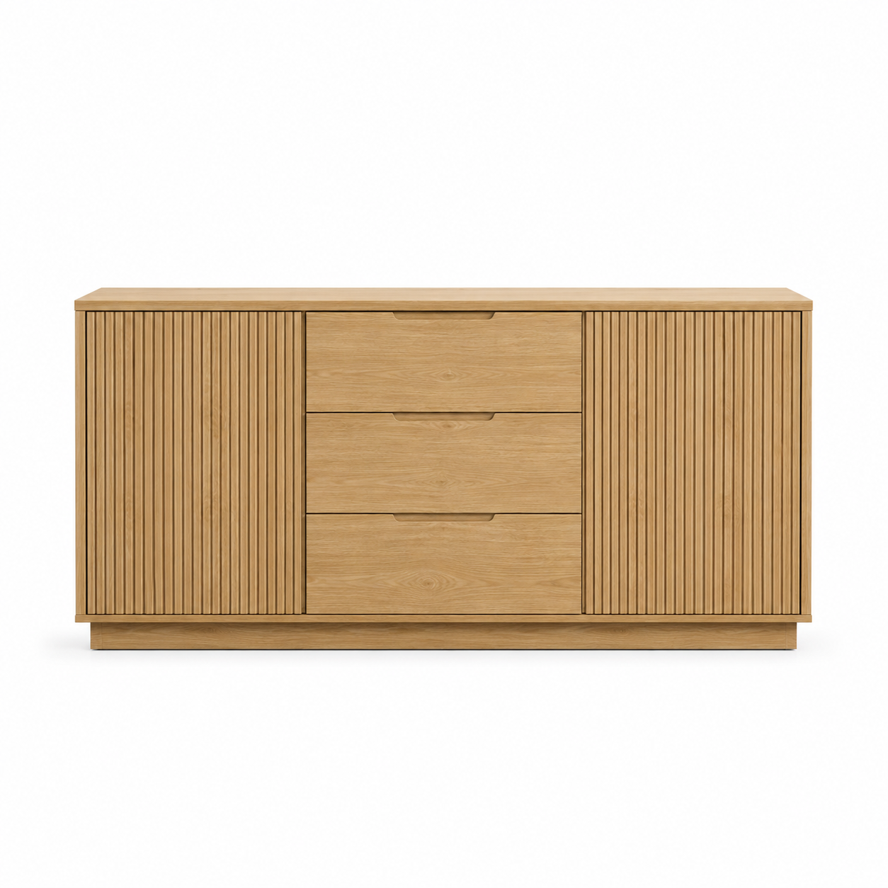 Sideboard Eiche Optik mit Rillenfront