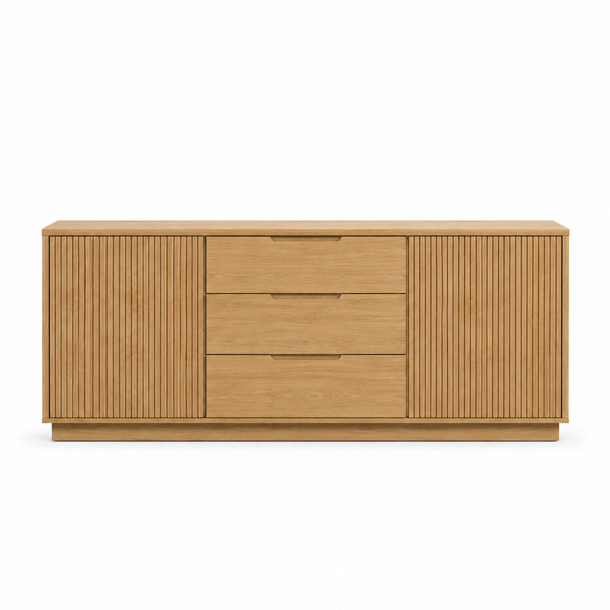 Sideboard Eiche Optik mit Rillenfront
