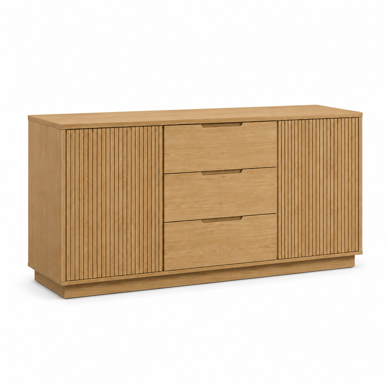 Sideboard Eiche Optik mit Rillenfront