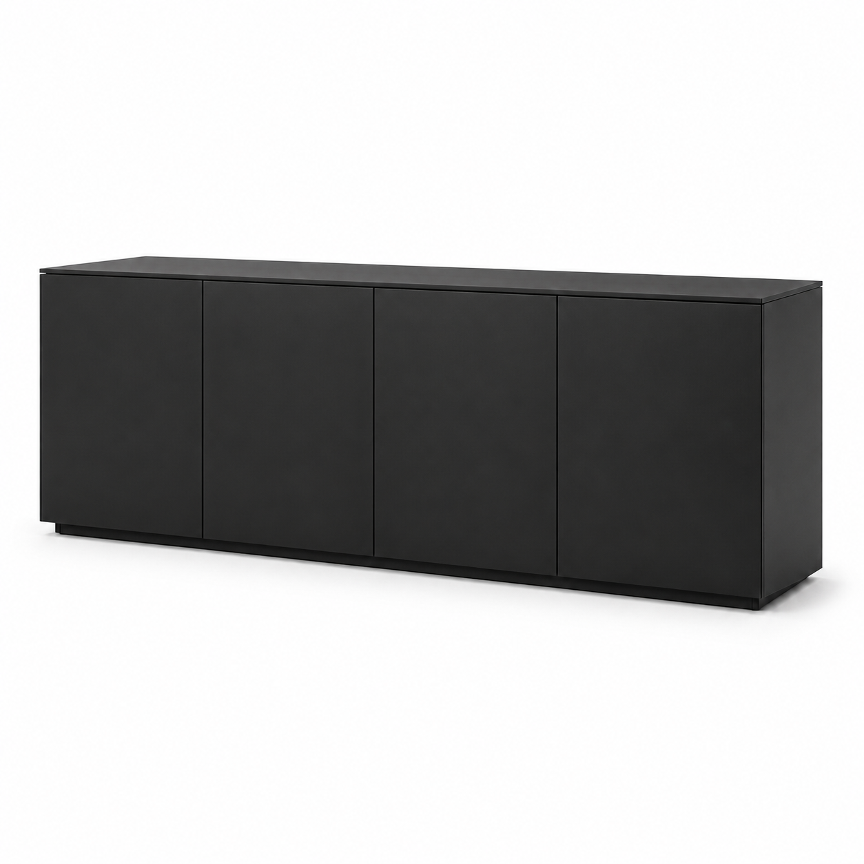 Sideboard Schwarz 160 cm mit Push-to-open Front-SelviaWood