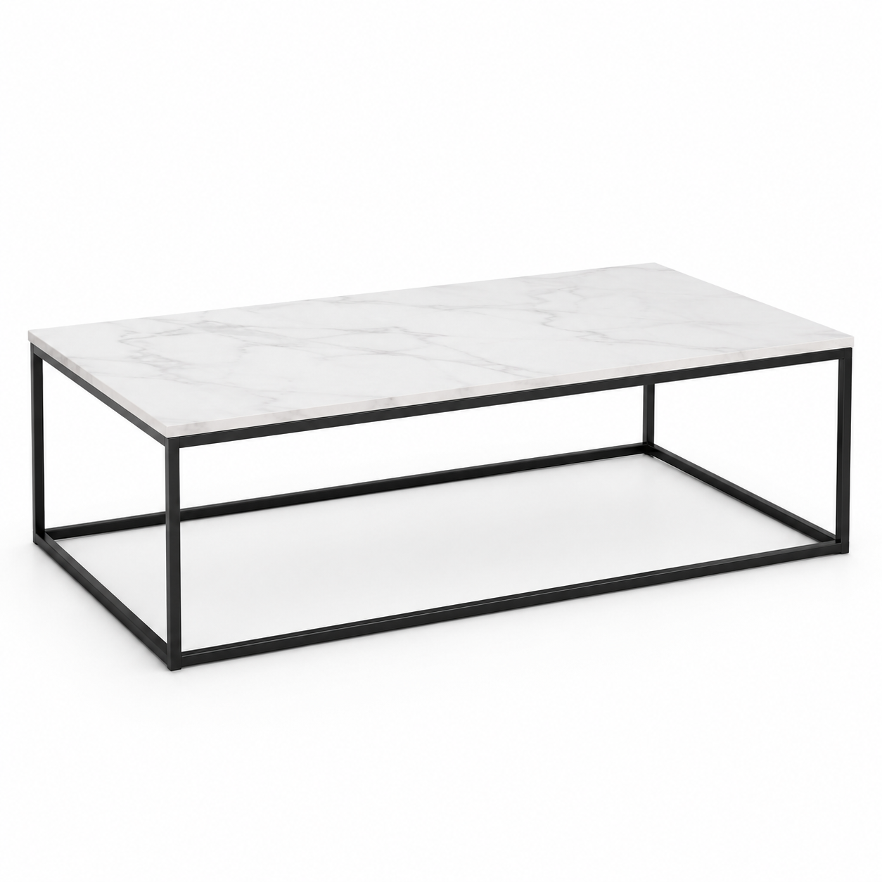 Couchtisch Marmoroptik 110 cm mit schlankem Gestell