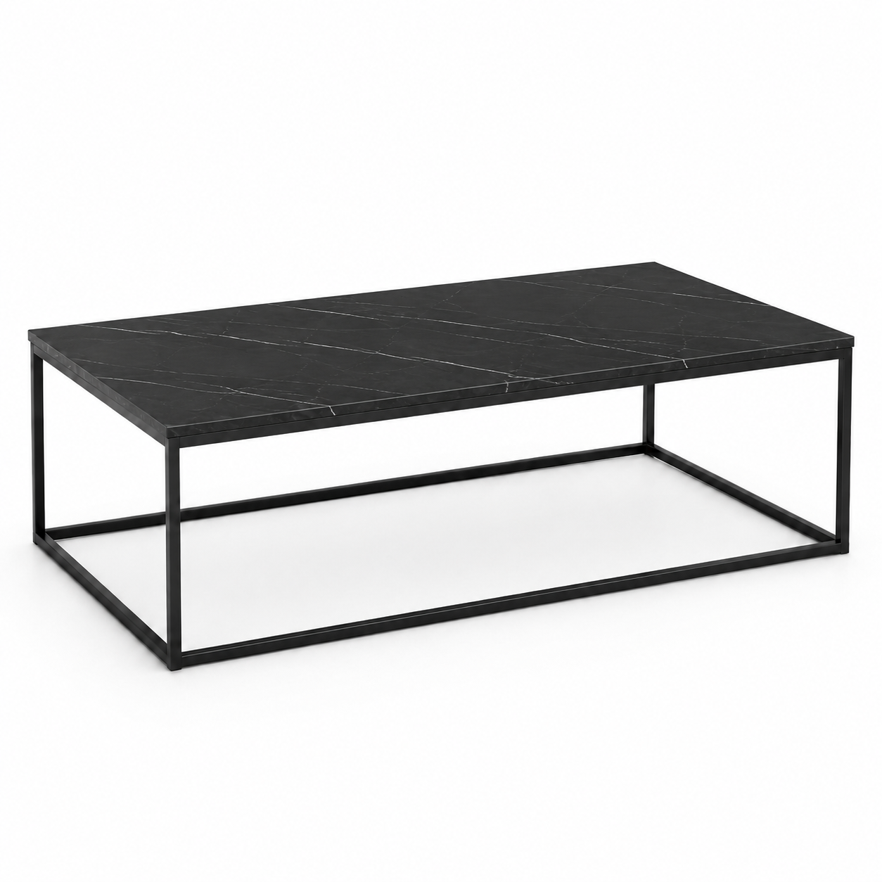 Couchtisch Marmoroptik 110 cm mit schlankem Gestell