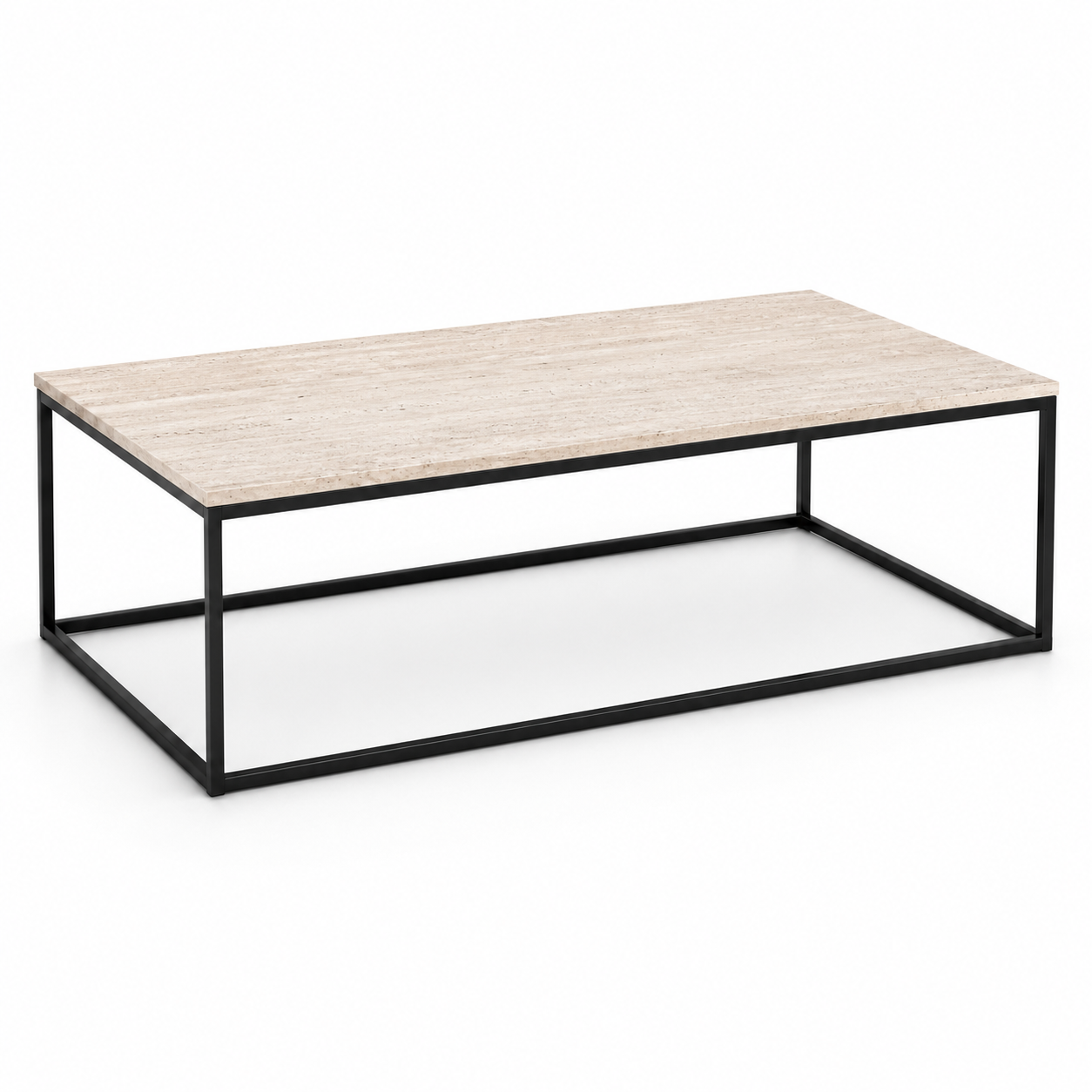 Couchtisch Marmoroptik 110 cm mit schlankem Gestell-SelviaWood