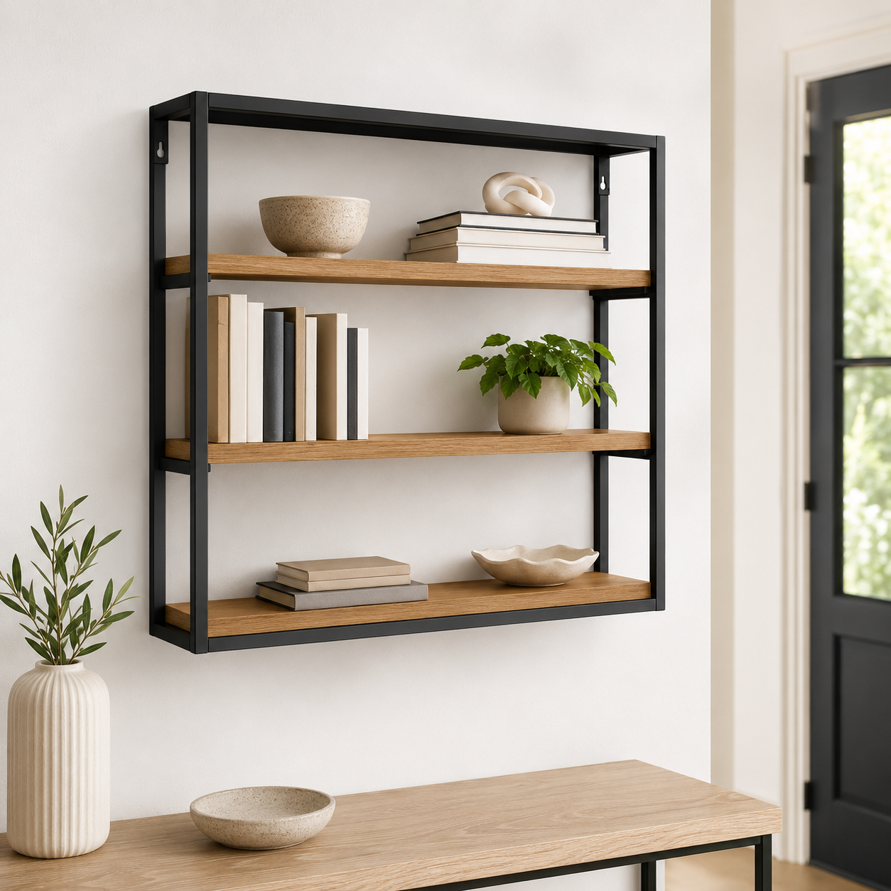 Bücherregal 180 cm mit offenen Fächern-SelviaWood