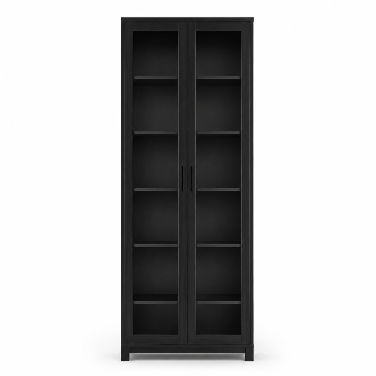Vitrine Schwarz 180 cm mit Glasfront