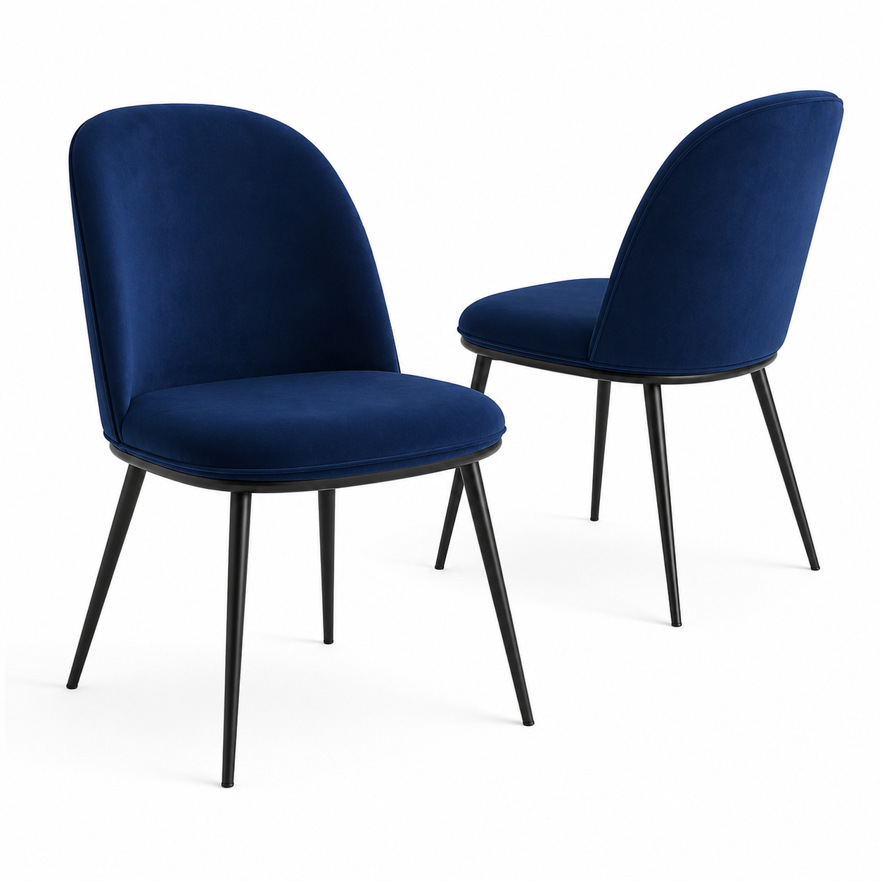 Esszimmerstuhl Samt 2er-Set 86 cm mit Metallbeinen