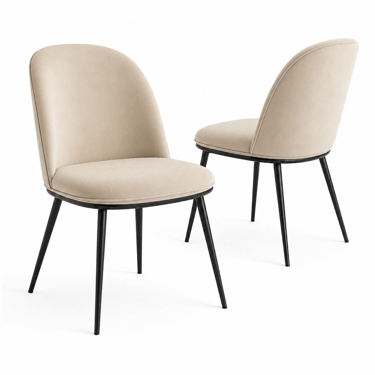 Esszimmerstuhl Samt 2er-Set 86 cm mit Metallbeinen