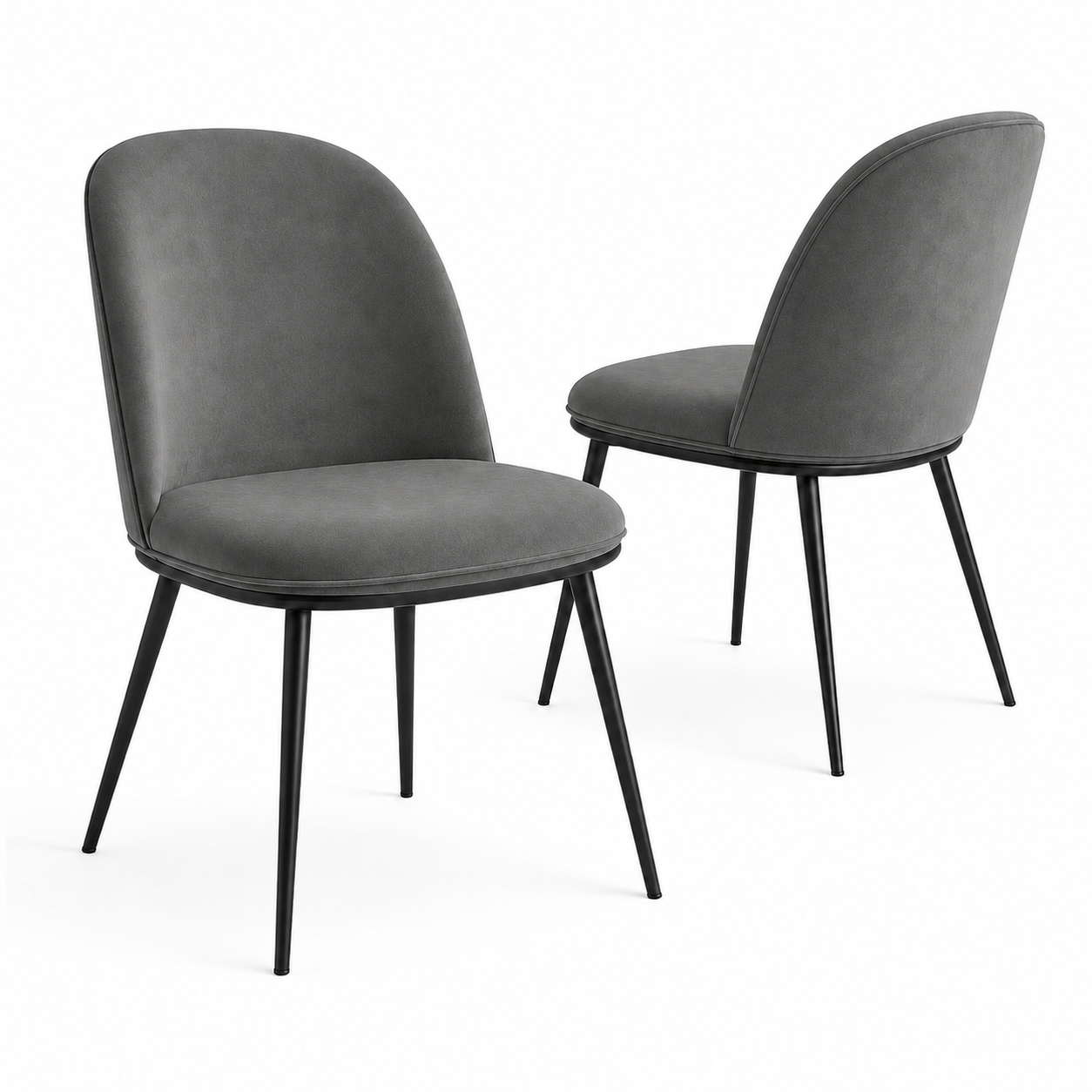 Esszimmerstuhl Samt 2er-Set 86 cm mit Metallbeinen-SelviaWood