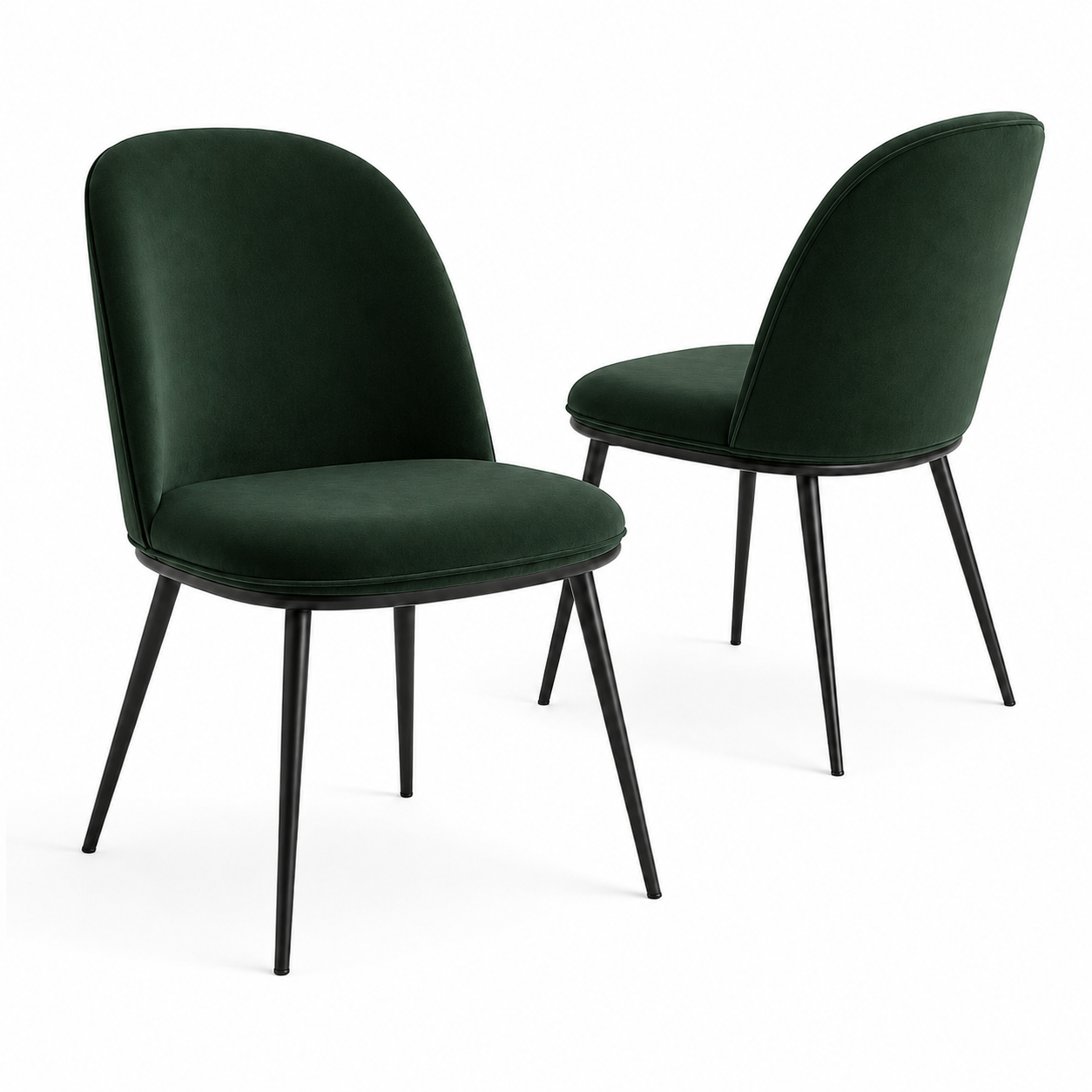 Esszimmerstuhl Samt 2er-Set 86 cm mit Metallbeinen-SelviaWood
