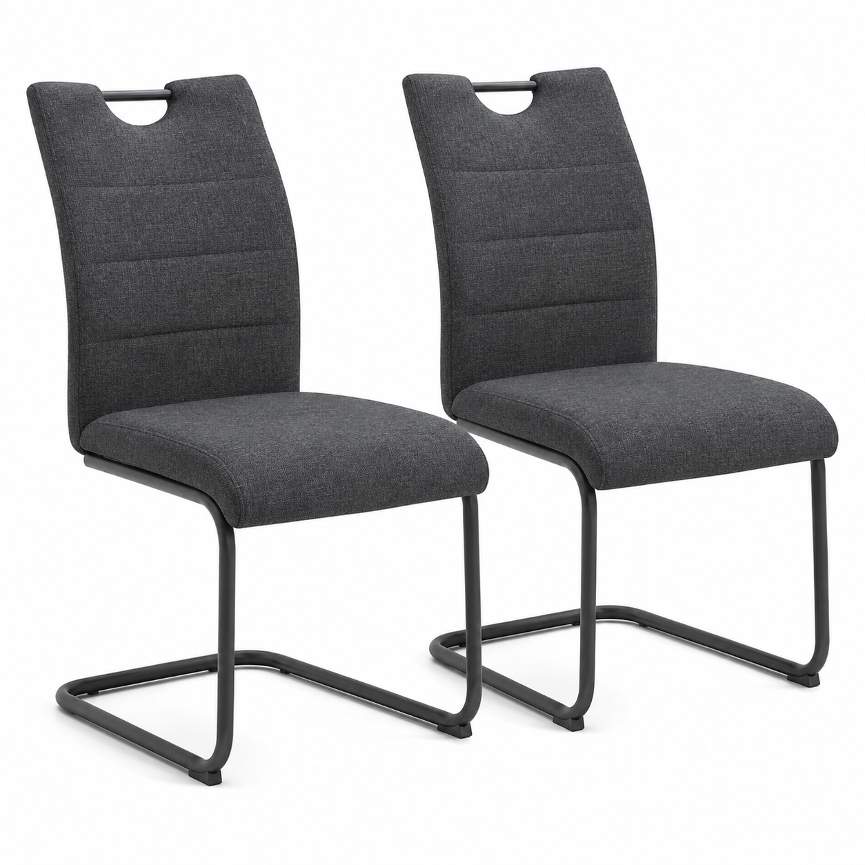 Freischwinger Stuhl Anthrazit 2er-Set