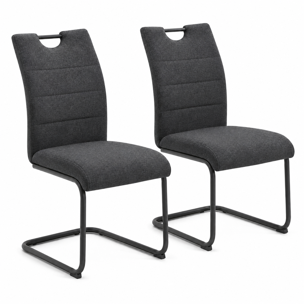 Freischwinger Stuhl Anthrazit 2er-Set