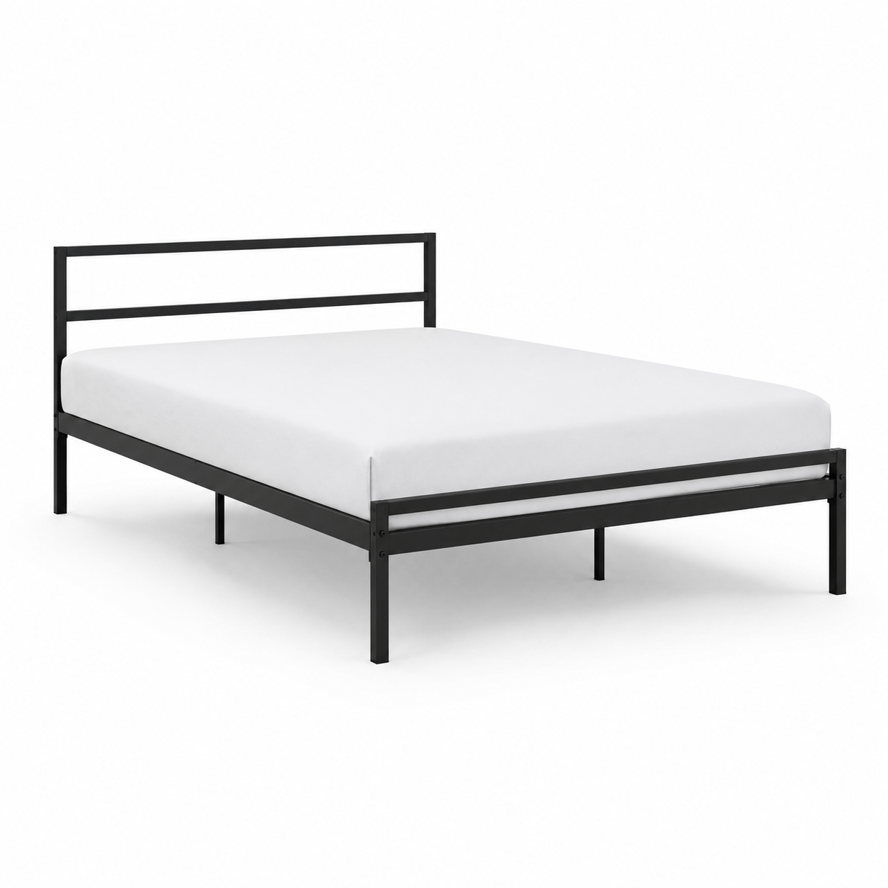 Metallbett Schwarz 140x200 cm im reduzierten Stil