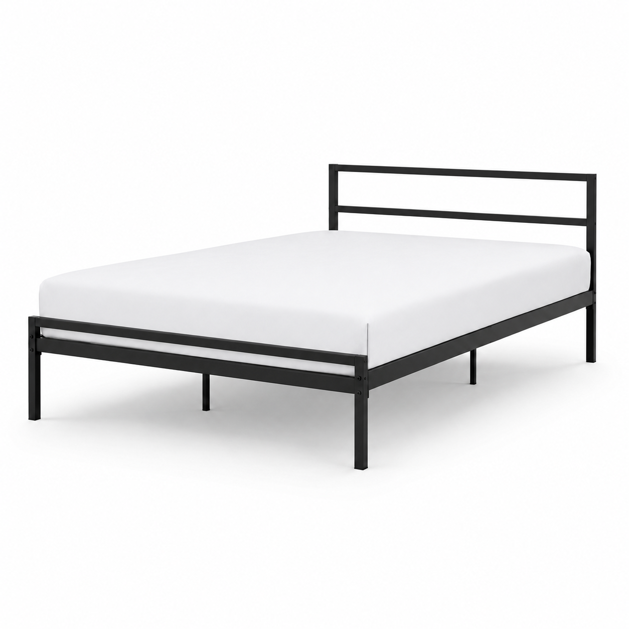 Metallbett Schwarz 140x200 cm im reduzierten Stil