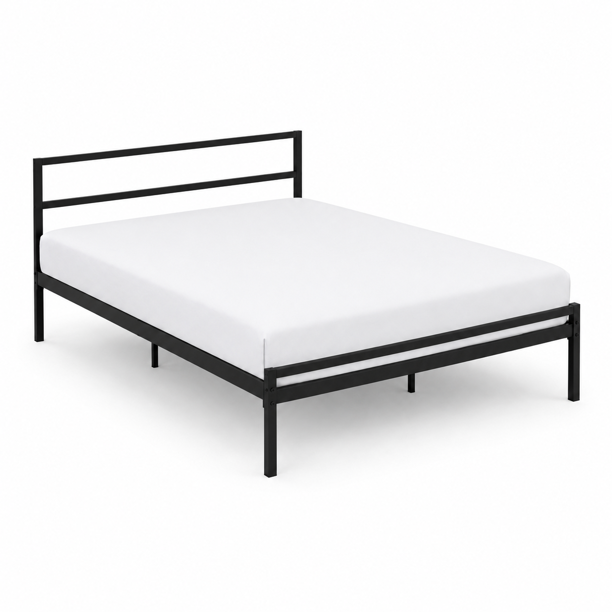 Metallbett Schwarz 140x200 cm im reduzierten Stil-SelviaWood