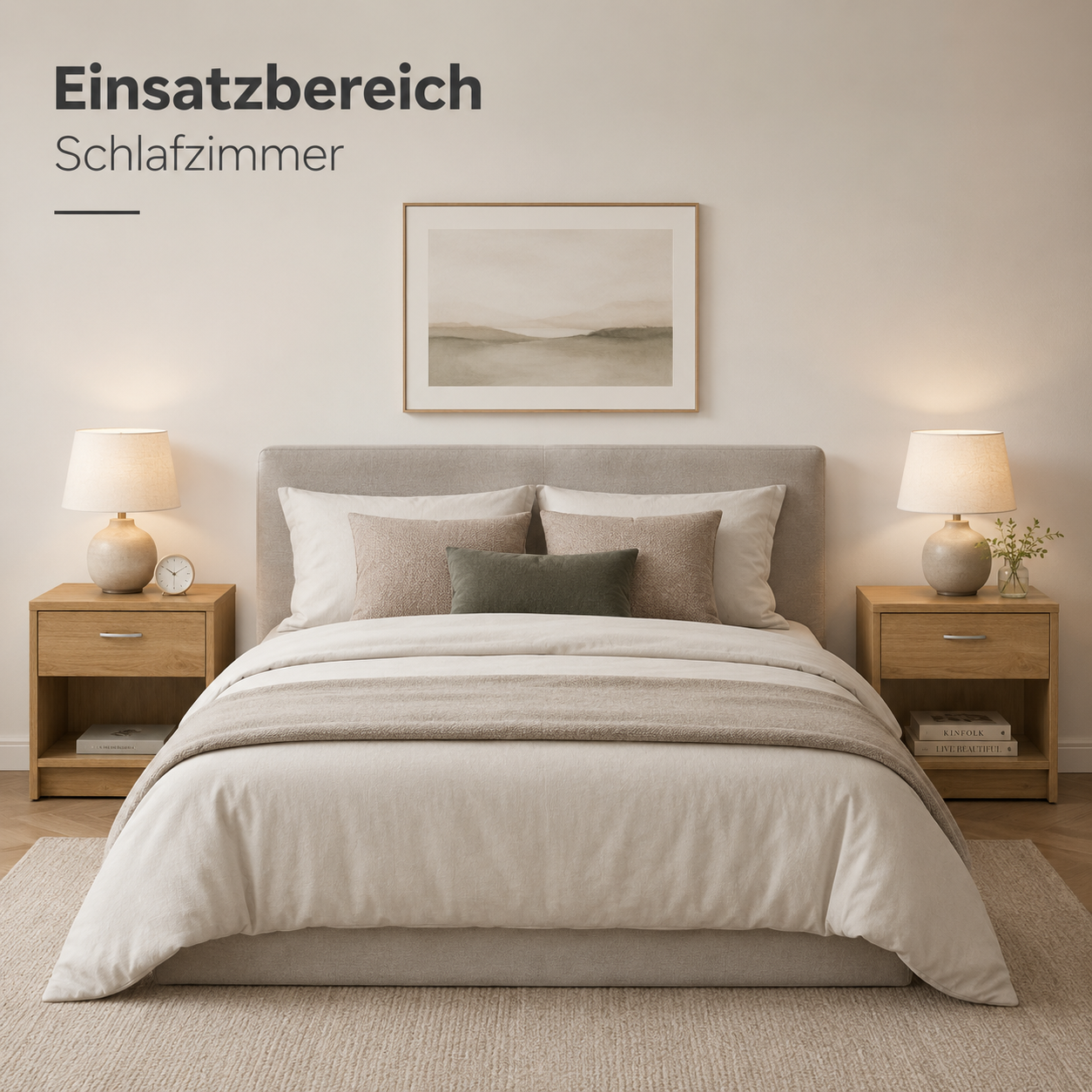 Nachttisch 2er-Set 50 cm mit Schublade