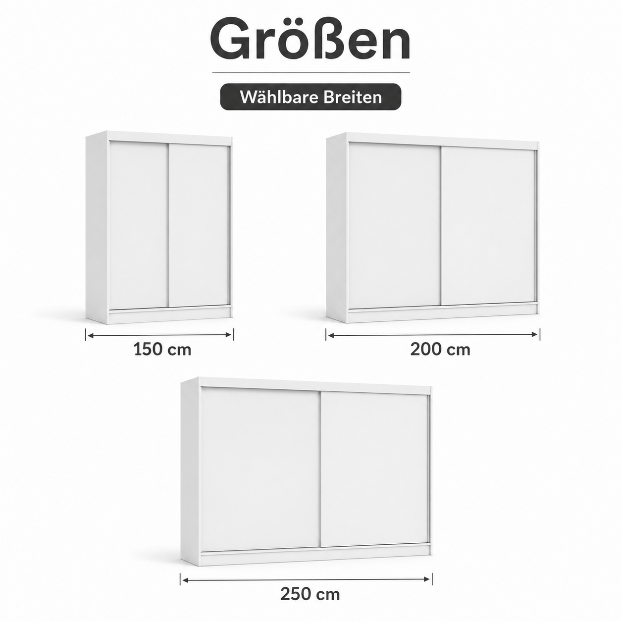 Kleiderschrank Weiß mit Schiebetüren