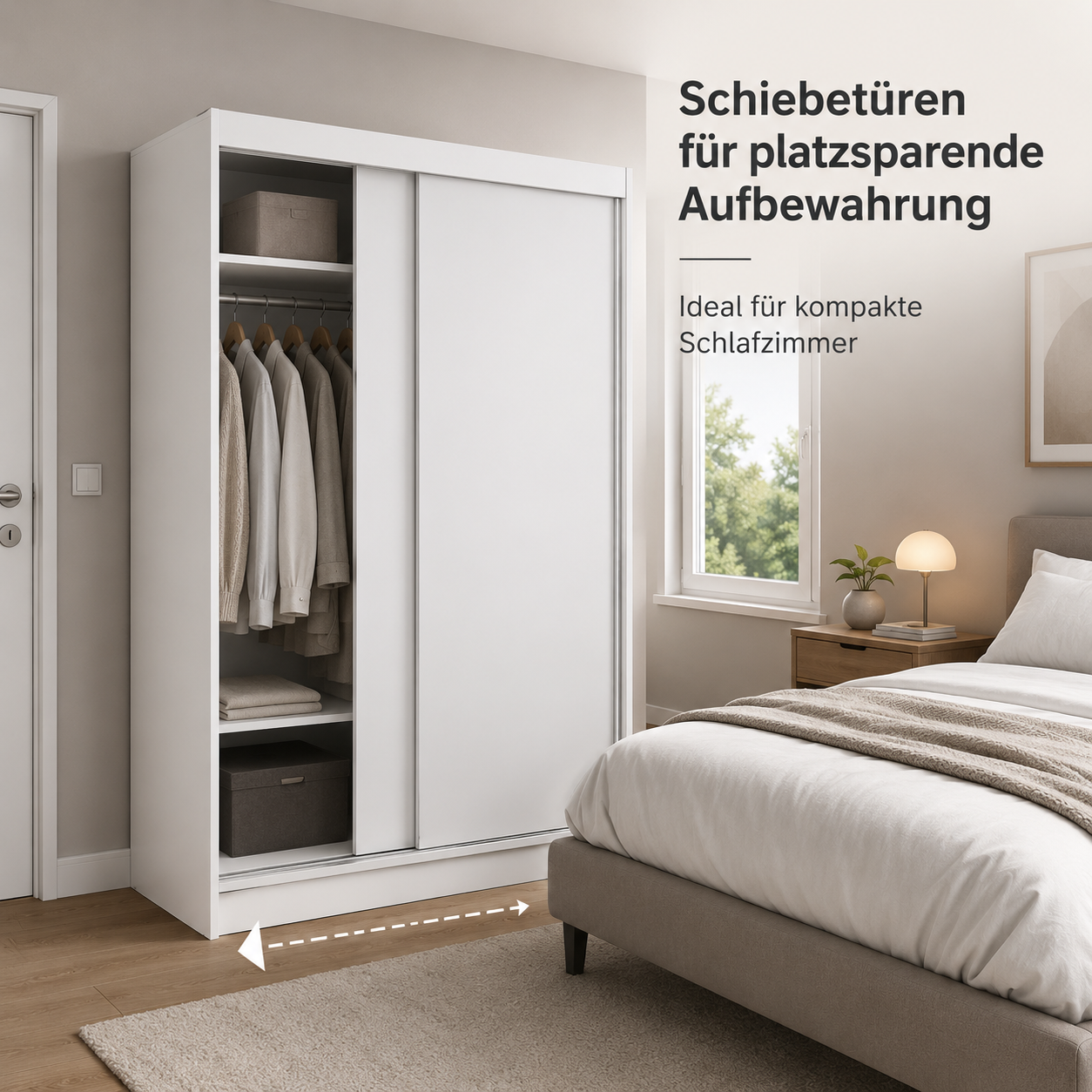 Kleiderschrank Weiß mit Schiebetüren
