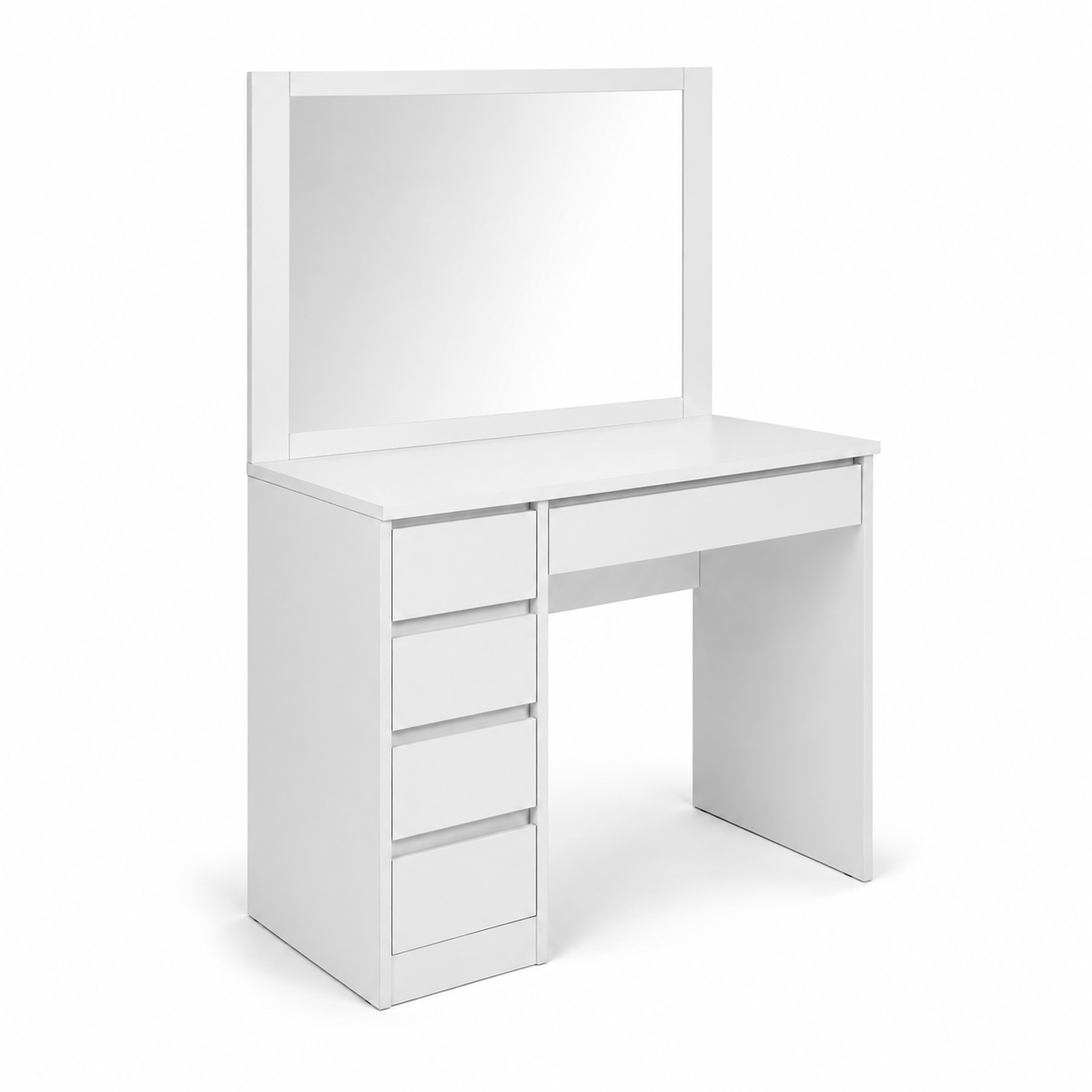 Schminktisch Weiß 100 cm mit Spiegel und Schubladen