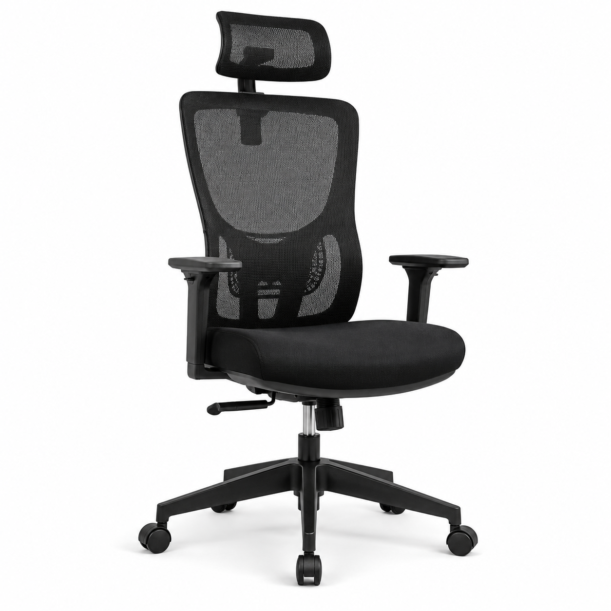 Ergonomischer Bürostuhl Schwarz mit Kopfstütze