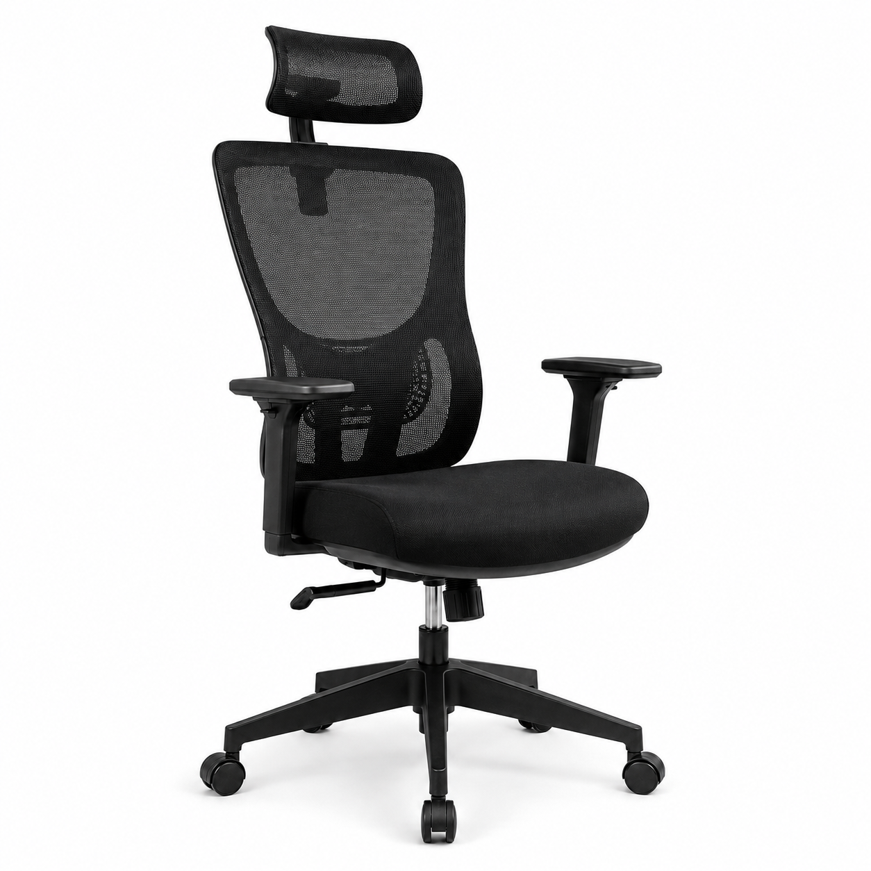 Ergonomischer Bürostuhl Schwarz mit Kopfstütze