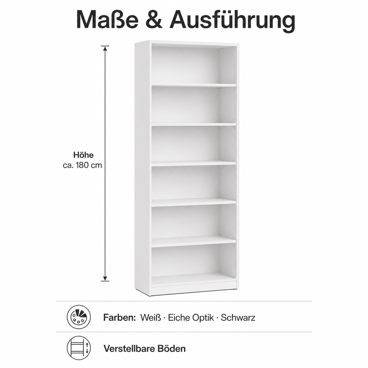 Aktenregal 180 cm mit verstellbaren Böden