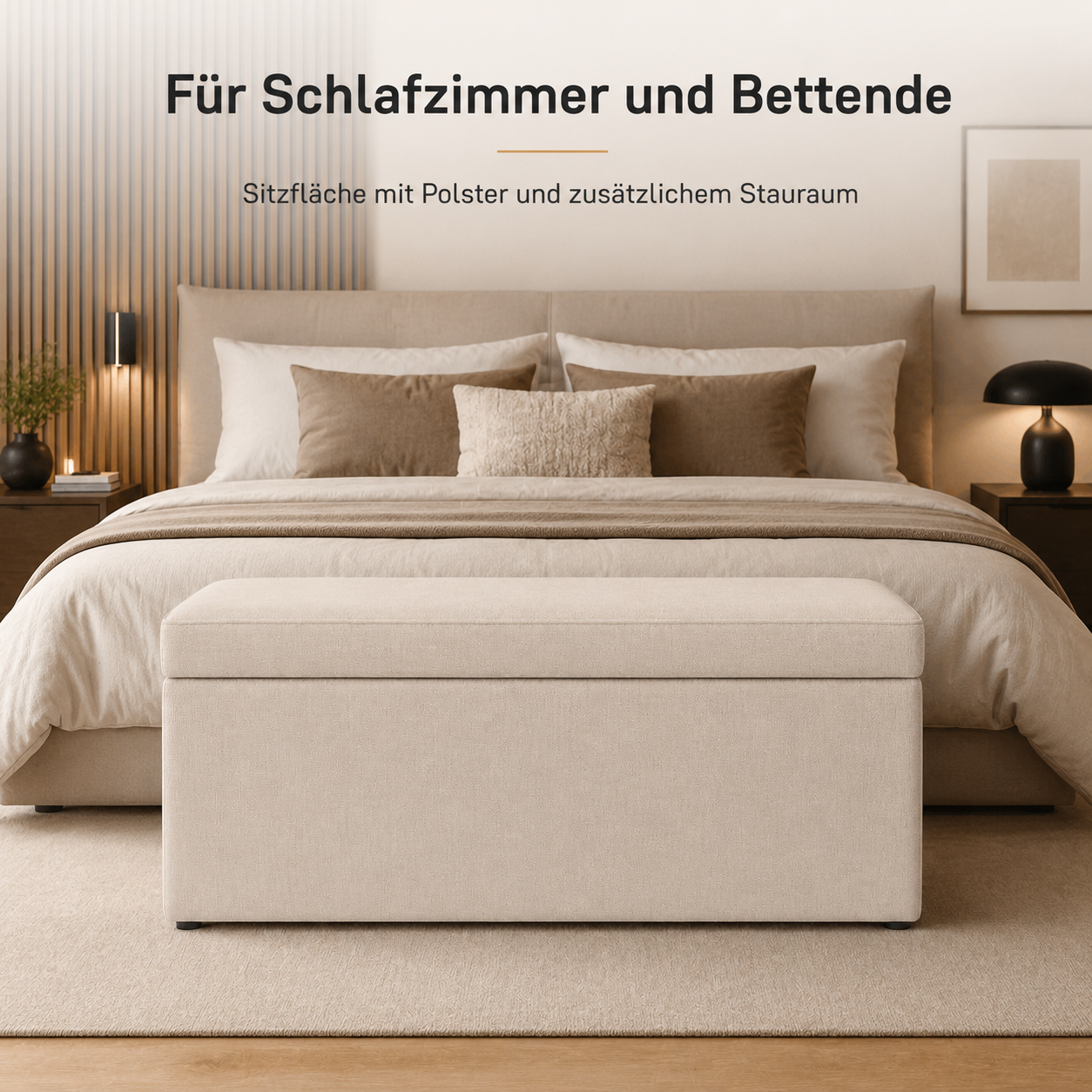 Sitzbank 100 cm mit Stauraum und Polster