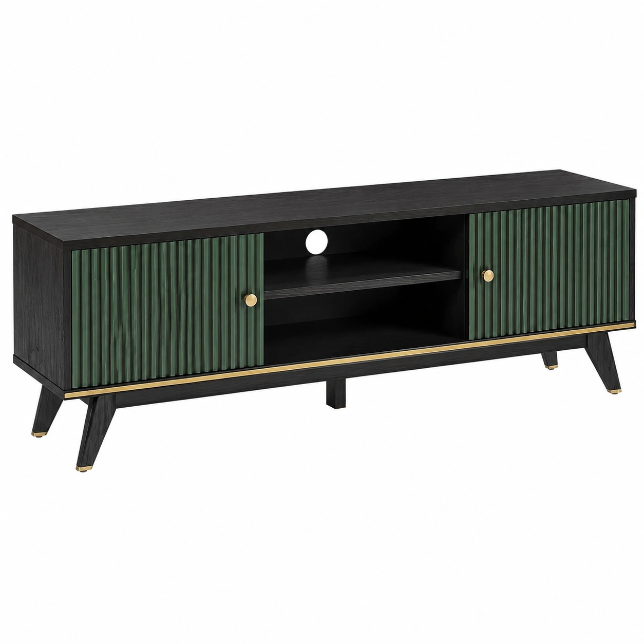 Mueble TV Negro y verde oscuro-loftelva