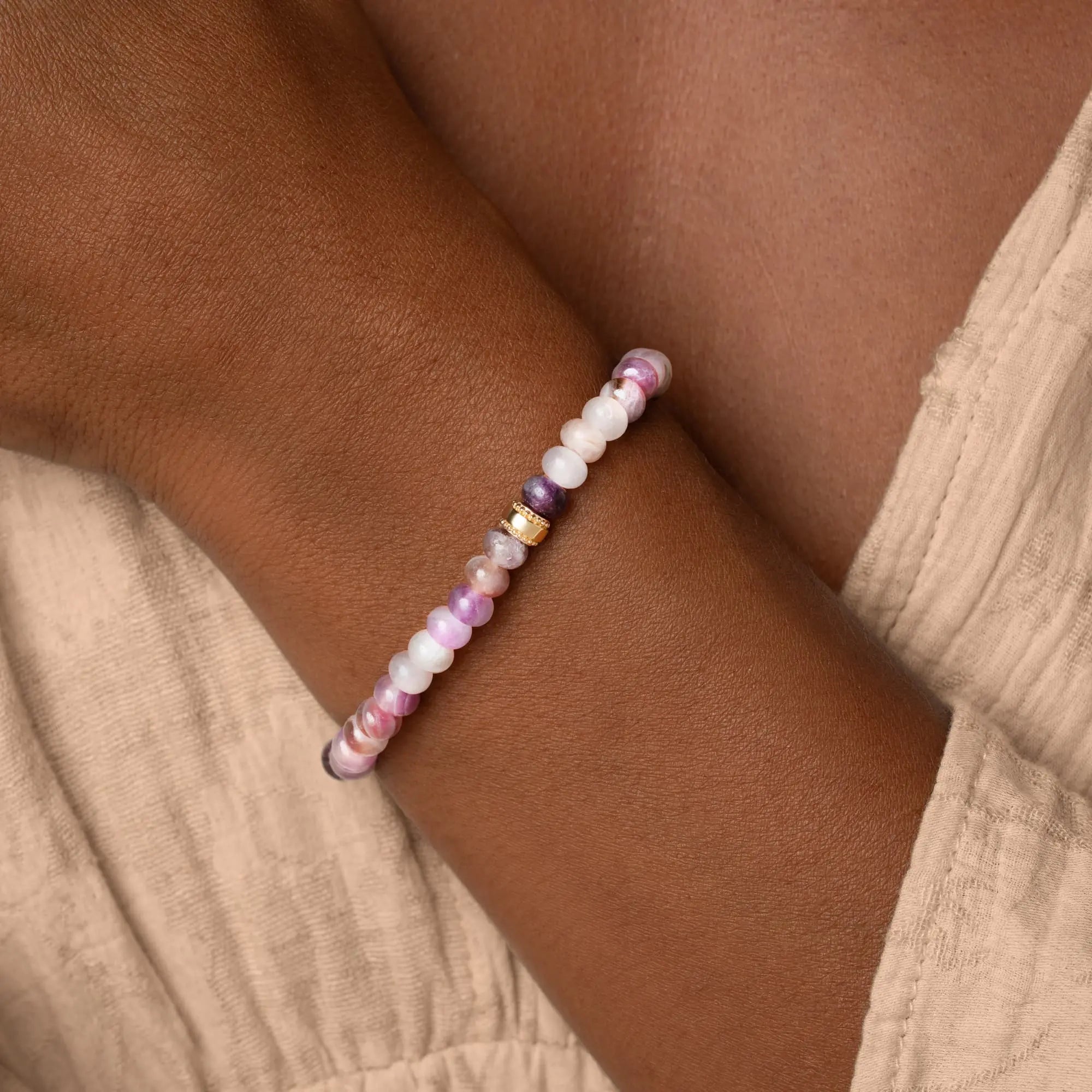 Calm Spirit Amethyst & CZ Gold Bracelet