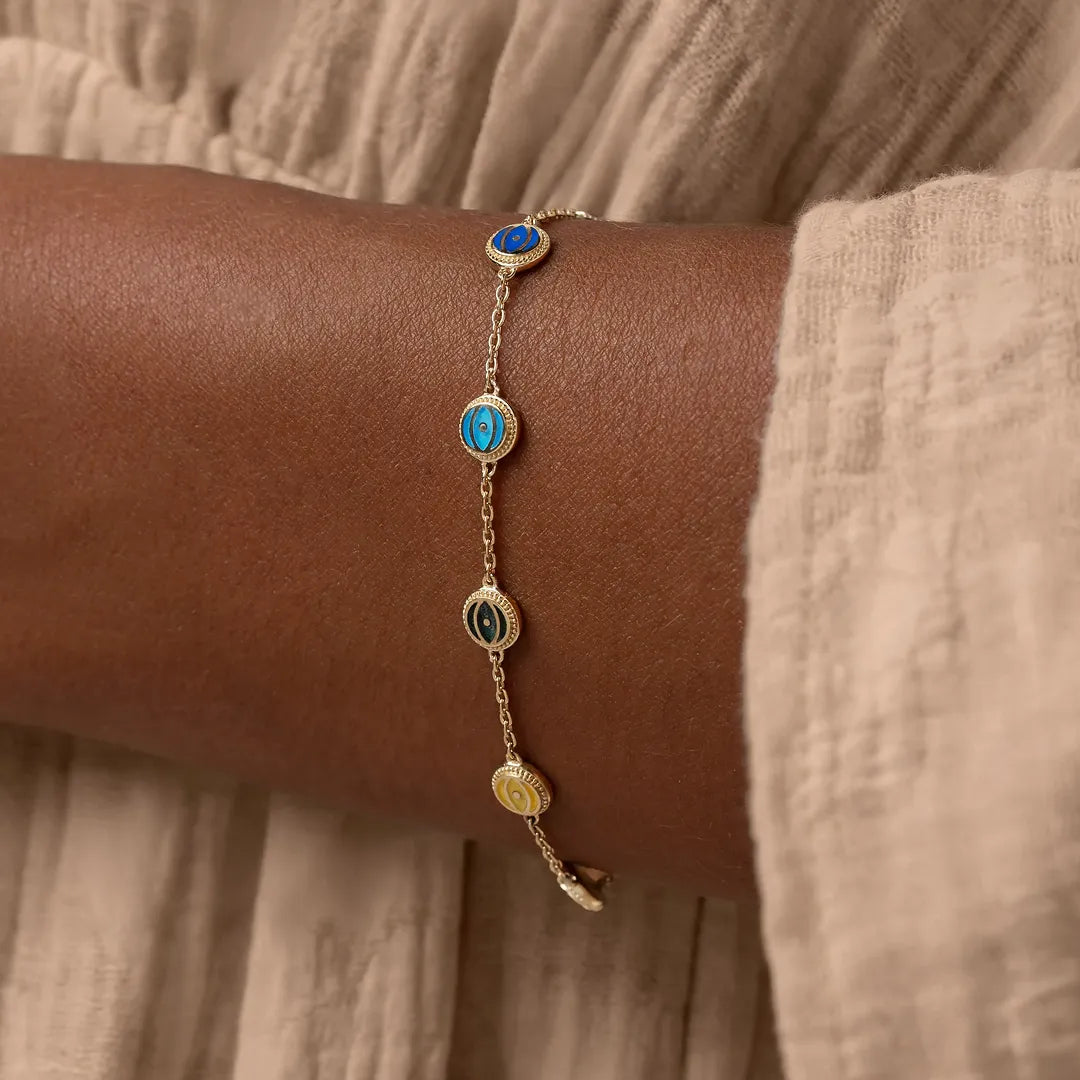 Eternal Harmony – Evil Eye Chakra Gemstone Bracelet