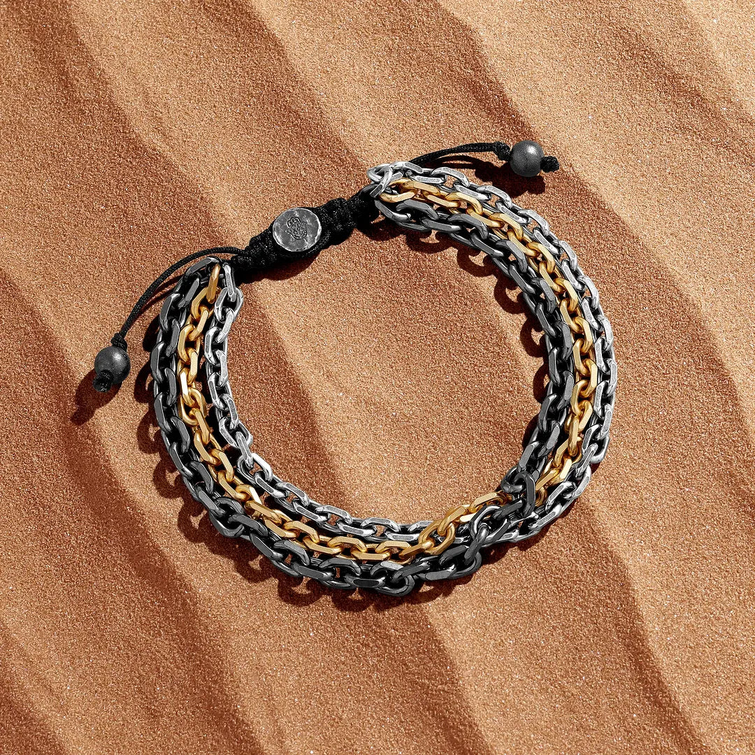 Eclipse Forge Dual Chain Macramé Bracelet