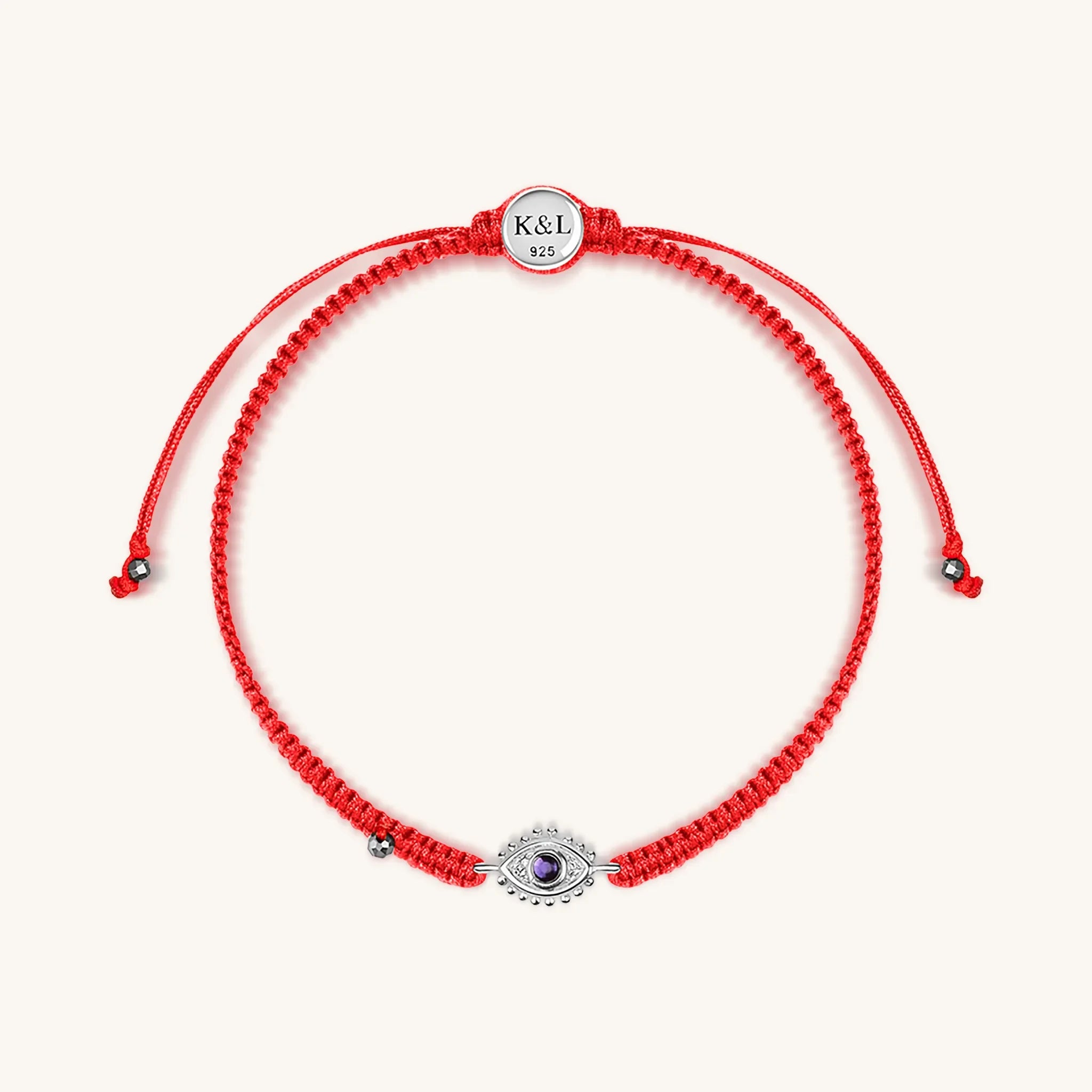 Beat Anxiety - Red String Amethyst Evil Eye Charm Bracelet