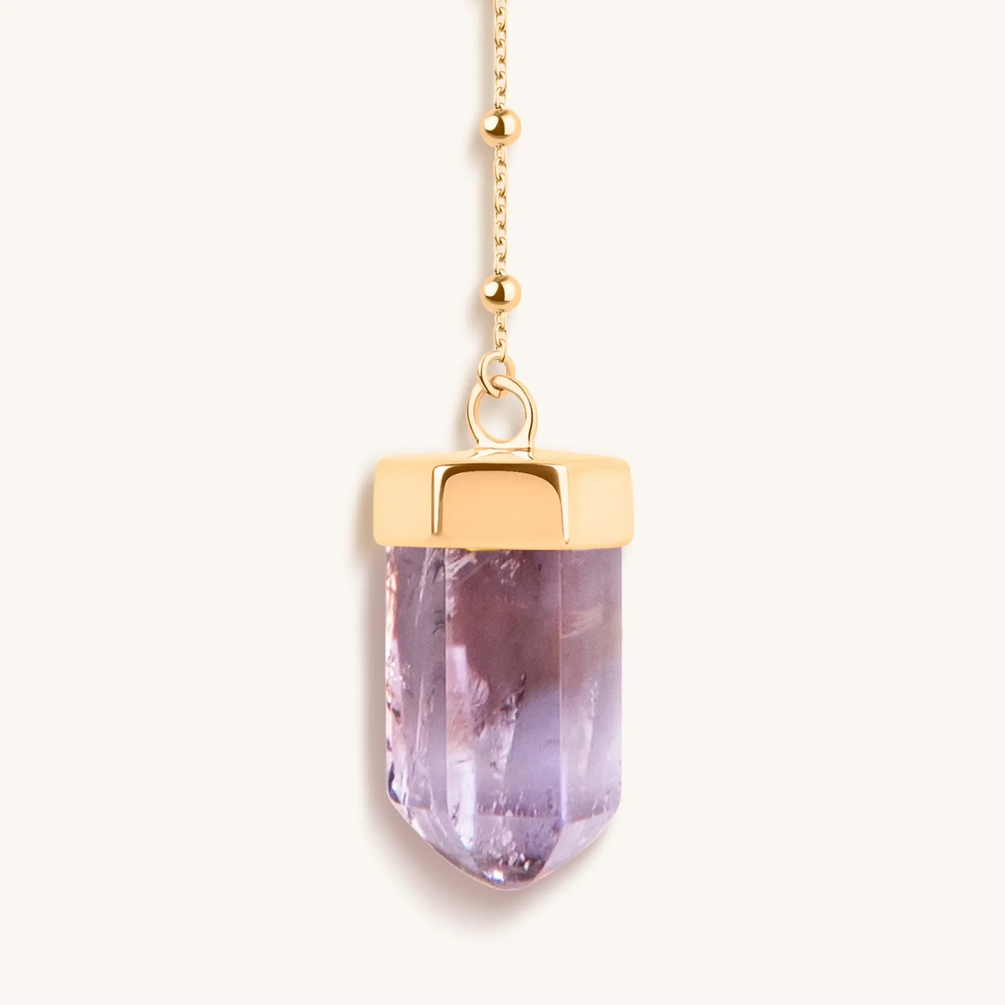 Soothing Remedy - Gold Amethyst Evil Eye Double Pointer Necklace