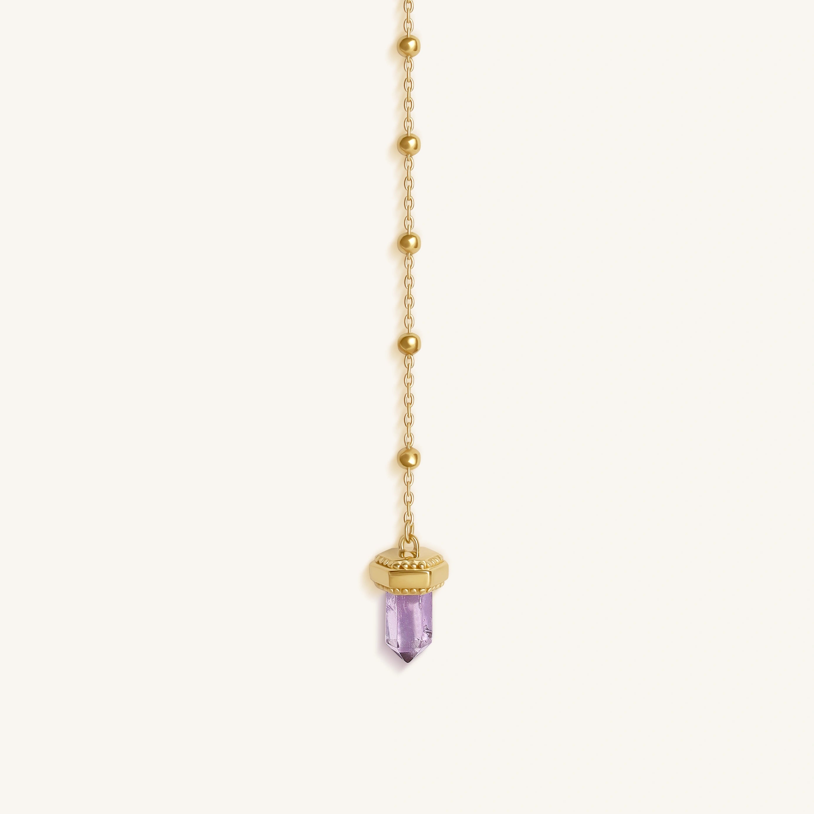 Sacred Remedy Gold Amethyst Evil Eye Necklace