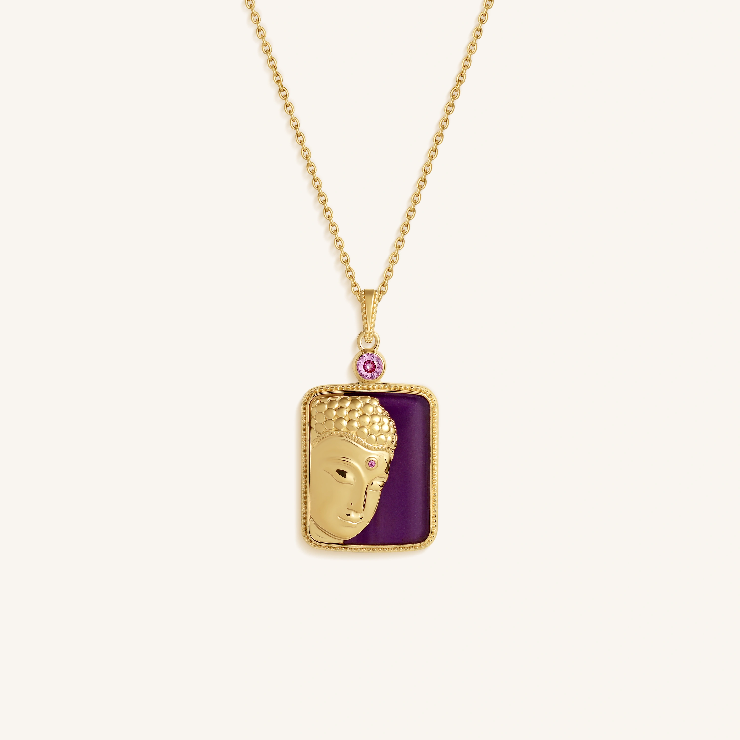 Sacred Calm Buddha Multi-Gemstone Necklace