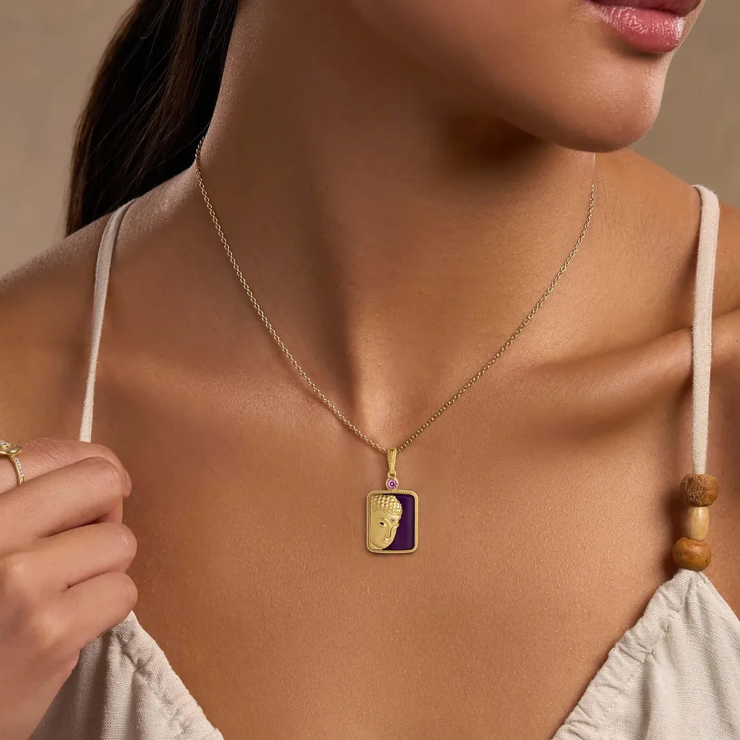 Sacred Calm Buddha Multi-Gemstone Necklace