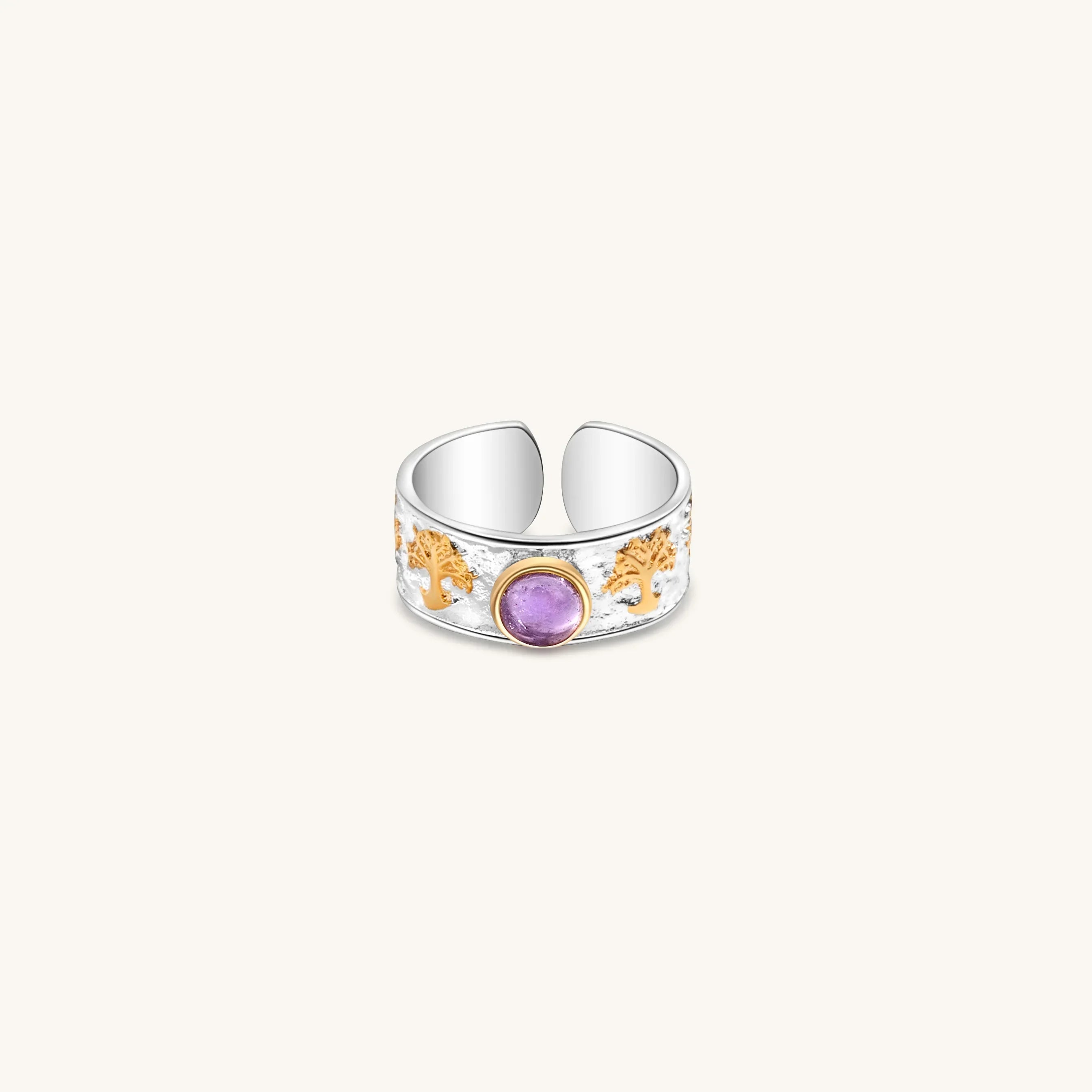 Soothing Relaxation - Amethyst Tree of Life Ring