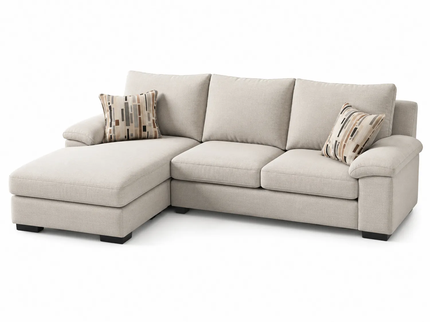 Ecksofa Beige aus Polyestergewebe mit Kissen