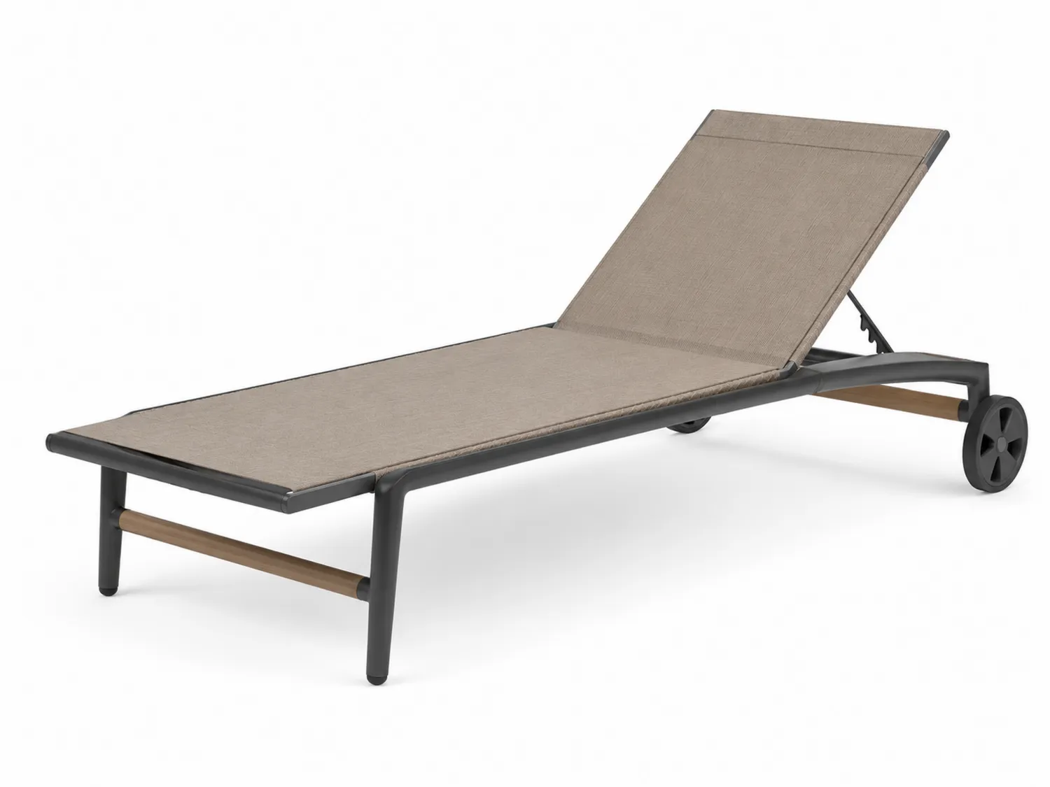 Outdoor-Liegestuhl Aluminium Textilene Beige Verstellbar 200 cm