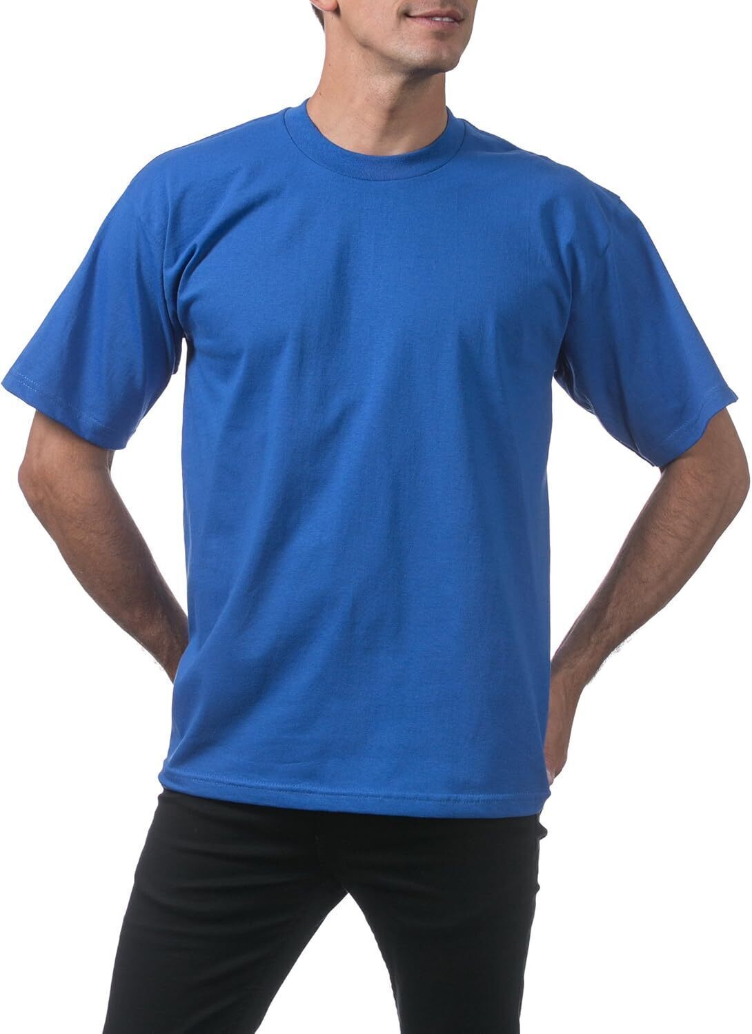 12 Pcs-Men's Heavyweight Cotton Short Sleeve Crew Neck T-Shirt