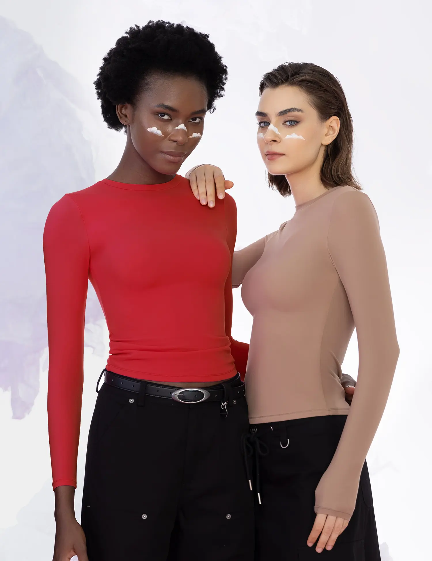 Long Sleeve Basic Tee - Slim Fit Cloud Top